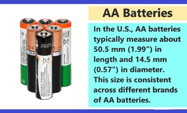 2 inches long AA Batteries