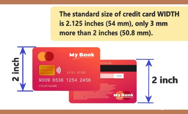 Two credit cards widths measure 4 inches