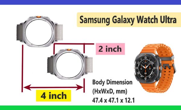 Two Galaxy Watch Ultra have 4 inches length combined