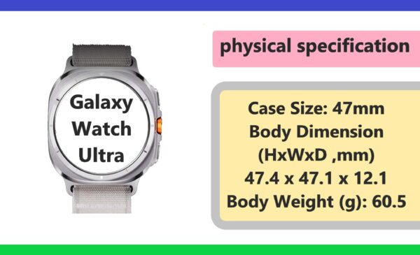 Galaxy Watch Ultra 2 inches diameter titanium case