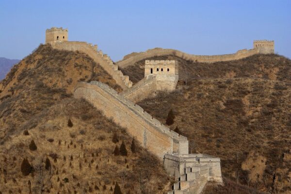 The great wall of China 100 feet tall watch tower