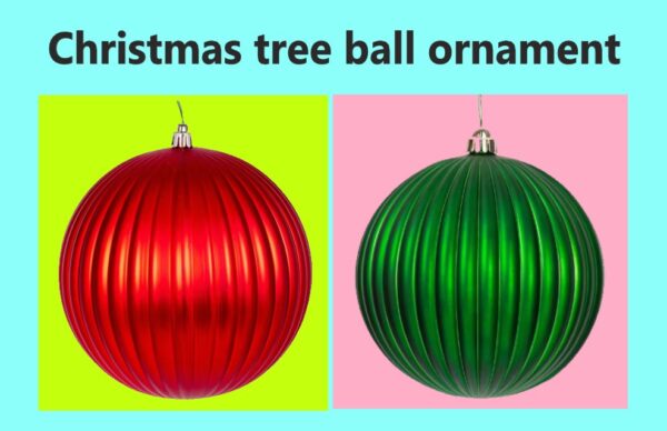 Red and Green shiny Christmas tree ball ornament