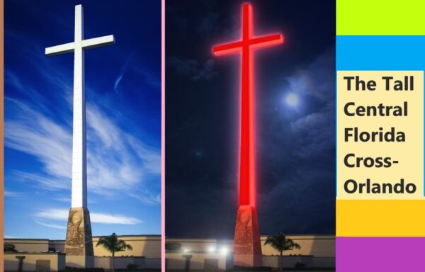 "The Tall Central Florida Cross" in day and night glory