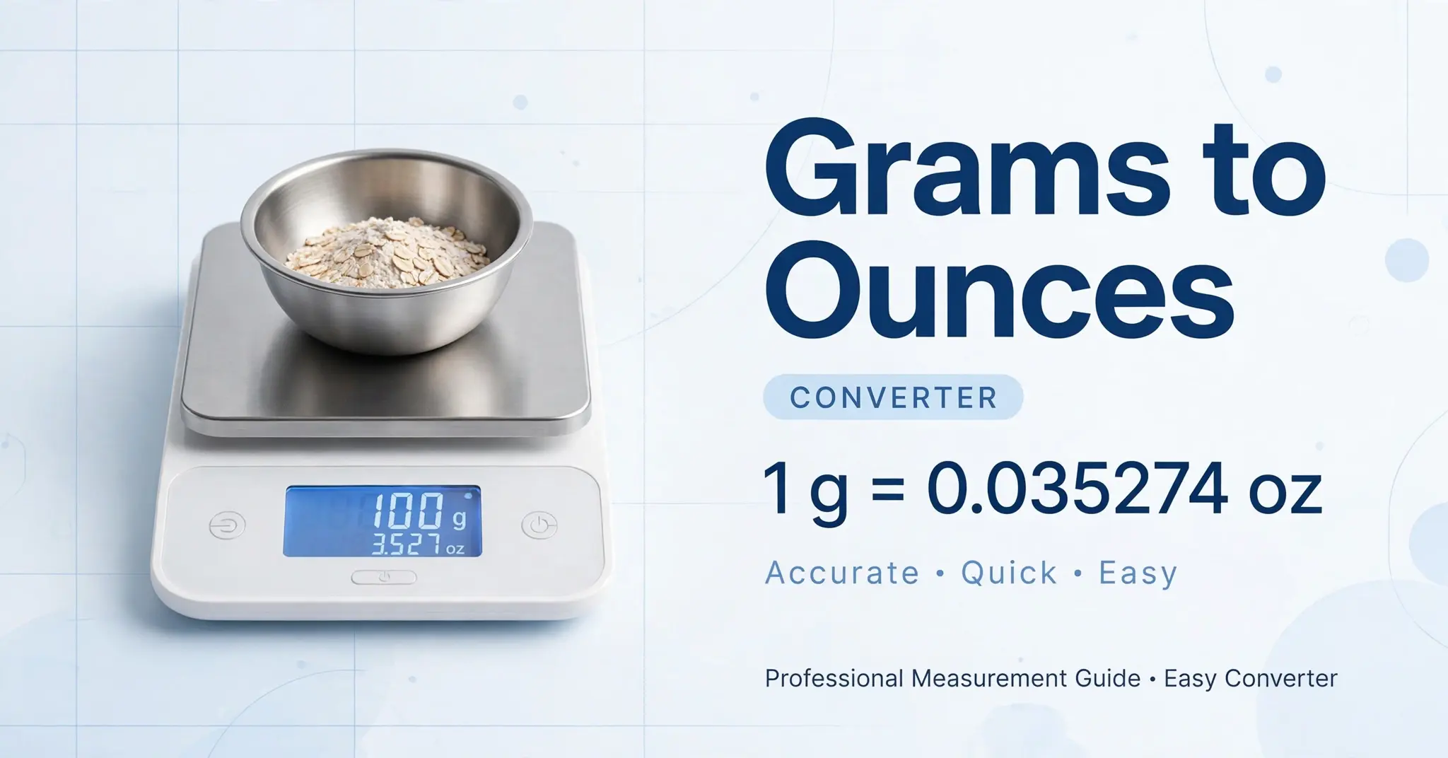 Grams to Ounces Converter 1g = 0.035274 oz