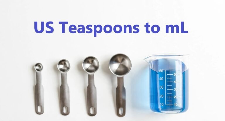 US teaspoons to mL conversion with measuring spoons and beaker