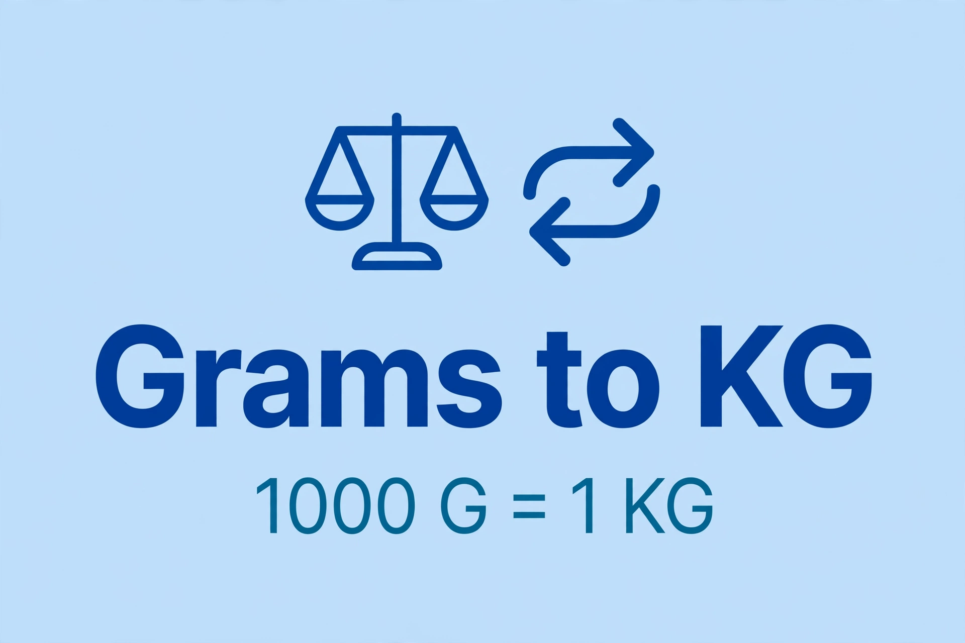 Grams to KG - 1000 G = 1 KG