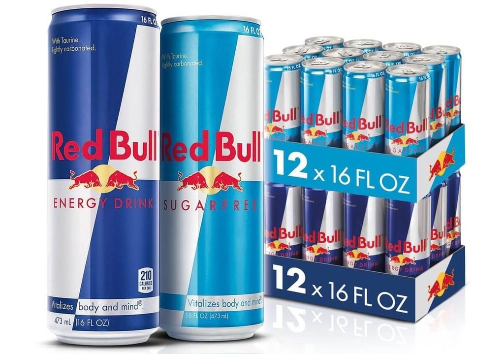 16 oz Red Bull can dimensions 473 ml height 6.9 inches diameter 2.52 inches tallboy size USA